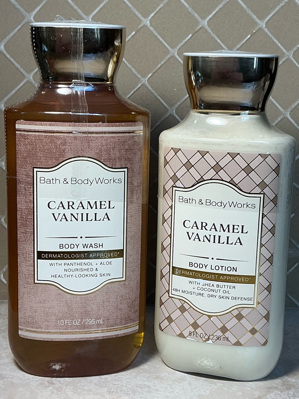 Bath & Body Works Caramel Vanilla Body Wash & Lotion Set NEW
